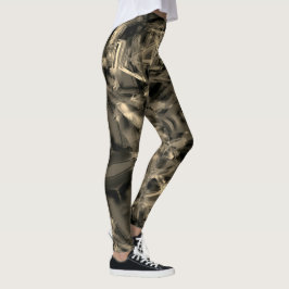 Gehakte beige vierkanten, gekleurd met "penseelstr leggings