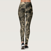 Gehakte beige vierkanten, gekleurd met "penseelstr leggings (Achterkant)