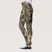 Gehakte beige vierkanten, gekleurd met "penseelstr leggings (Links)