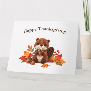 Gehakte bever Fijne Thanksgiving Kaart