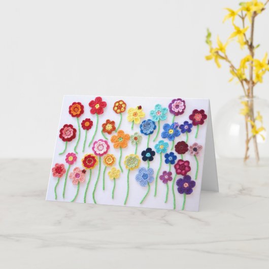 Gehakte Bloemen Cardigan Kaart (Gele Bloem)