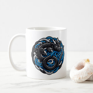 Gehakte Draak in Blauwe Garens Geschenk Koffiemok