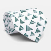 Gehakte driehoeken 250319 - Moss Green on White Stropdas (Opgerold)