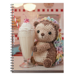 Gehakte egel en milkshake in retro diner notitieboek