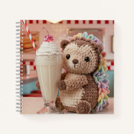 Gehakte egel en milkshake in retro diner notitieboek