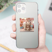 Gehakte egel en milkshake in retro diner sticker (Telefoon)