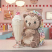 Gehakte egel en milkshake in retro diner sticker (Voorkant)