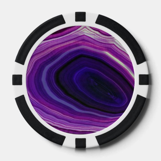 Gehakte Gedraaide Paarse Geode Poker Chips (Voorkant)