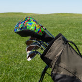 Gehakte gekleurde vierkanten, groene gekleurde pen golfheadcover (Insitu)