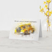 Gehakte & gevallen Classic Truck Get Well Kaart (Gele Bloem)