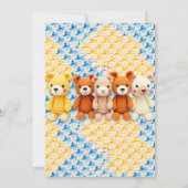 Gehakte Gevulde Dieren Jongens Baby Shower Kaart (Achterkant)