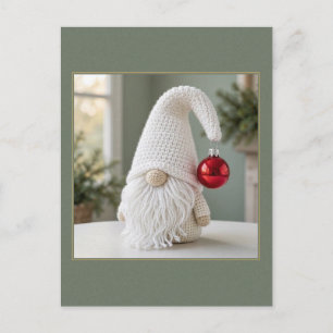 Gehakte Gnome met Rode Ornamenten Ansichtkaart Briefkaart