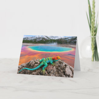 Gehakte halsbandhagedis bezoekt Yellowstone Feestdagen Kaart