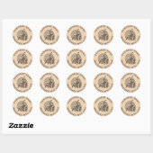 Gehakte Handgemaakte Aangepaste Bedrijfsnaam Bloem Ronde Sticker (Vel)