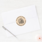 Gehakte Handgemaakte Aangepaste Bedrijfsnaam Bloem Ronde Sticker (Envelop)