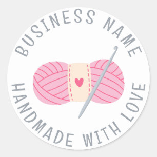Gehakte Handgemaakte Aangepaste Bedrijfsnaam Ronde Sticker