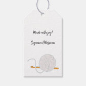 Gehakte handgemaakte garen cadeaulabel (Voorkant)