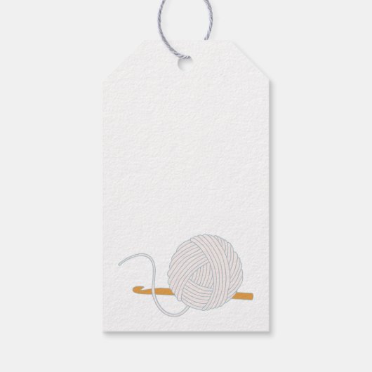 Gehakte handgemaakte garen cadeaulabel (Achterkant)