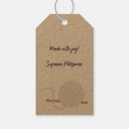 Gehakte handgemaakte garen cadeaulabel