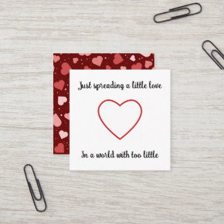 Gehakte Hart Sierding Verspreidt Liefde Karma Kaar Vierkante Visitekaartje