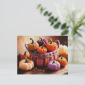 Gehakte herfstpompoenen stilleven briefkaart (Staand voorkant)