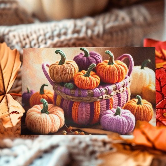 Gehakte herfstpompoenen stilleven briefkaart