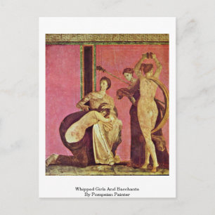 Gehakte meisjes en Bacchante door Pompeian Painter Briefkaart