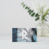 gehakte monogram loyaliteitspreuk klantenkaartje (Staand voorkant)