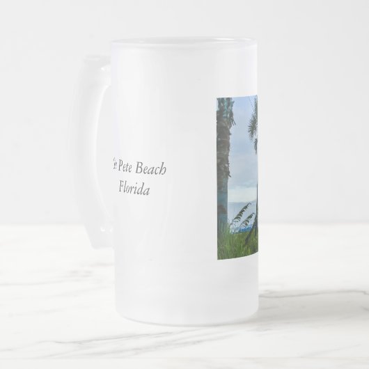 Gehakte palmbomen matglas bierpul (Voorkant links)