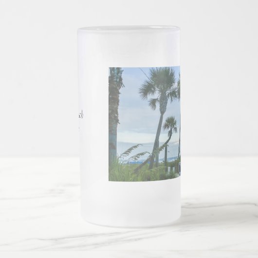 Gehakte palmbomen matglas bierpul (Center)