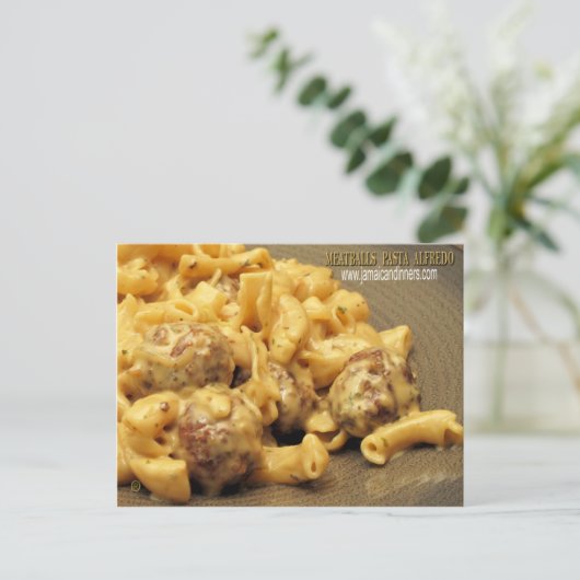 Gehakte pasta Alfredo Briefkaart (Staand voorkant)