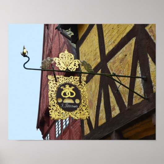 Gehakte pretzel met cupids poster (Voorkant)