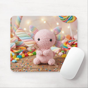 Gehakte Roze Axolotl Pastel Marshmallow Snoep Muismat