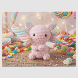 Gehakte Roze Axolotl Pastelkleurige Snoep Verjaard Tissuepapier