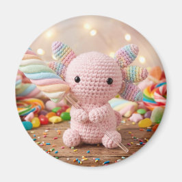 Gehakte Roze Axolotl Pastelkleurige Snoepjes  Magneet
