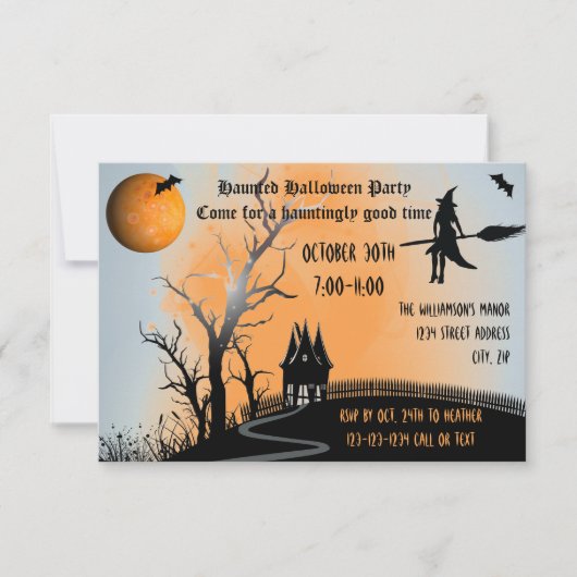 Gehakte scène - 3x5 Halloween Partij nodigt uit Kaart (Voorkant)