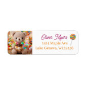 Gehakte teddybeer met S'more gepersonaliseerd Etiket (Voorkant)