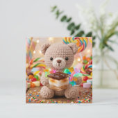 Gehakte teddybeer met S'more in een Candy Land (Staand voorkant)