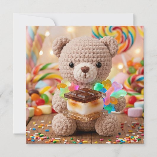 Gehakte teddybeer met S'more in een Candy Land (Voorkant)