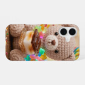 Gehakte Teddybeer met S'more Whimsy iPhone 16 Hoesje (Achterkant horizontaal)