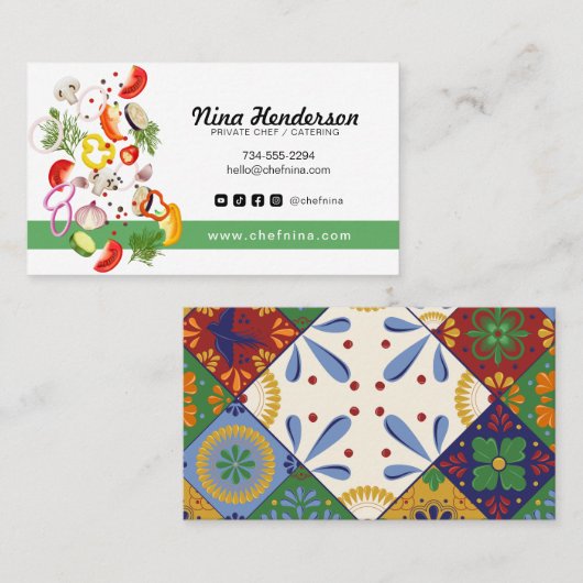 Gehakte Veggie Chef of Catering of Restaurant Visitekaartje (Voorkant / Achterkant)