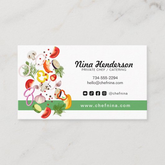 Gehakte Veggie Chef of Catering of Restaurant Visitekaartje (Voorkant)