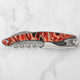 Gehakte vierkanten die in koraal aan rode kleur wo kurkentrekker