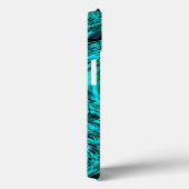 Gehakte vierkanten, gespiegeld in cyaan of blauwe  Case-Mate iPhone case (Achterkant / Rechts)