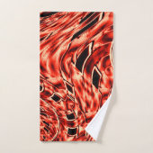 Gehakte vierkanten gespiegeld in koraal afbeelding bad handdoek (Handdoek)