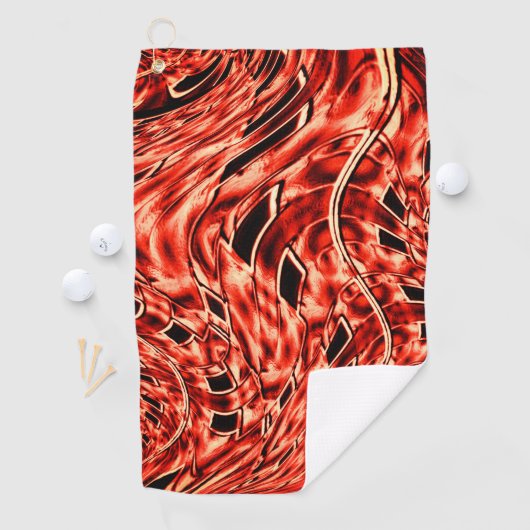 Gehakte vierkanten gespiegeld in koraal afbeelding golfhanddoek (Insitu)