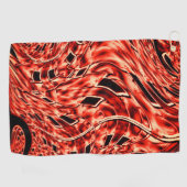 Gehakte vierkanten gespiegeld in koraal afbeelding golfhanddoek (Horizontaal)