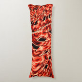 Gehakte vierkanten gespiegeld in koraal afbeelding lichaamskussen (Voorkant Verticaal)