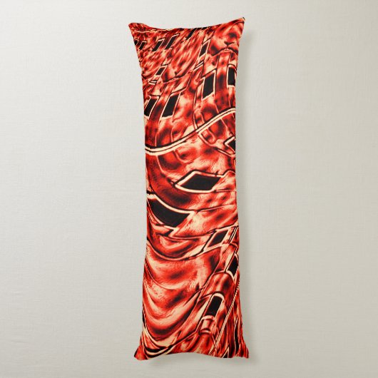 Gehakte vierkanten gespiegeld in koraal afbeelding lichaamskussen (Achterkant (Verticaal))