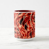 Gehakte vierkanten gespiegeld in koraal Afbeelding Mok (Midden)